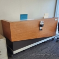 Maple, Espresso, and White Straight Office Reception Desk